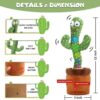 "Soft plush dancing cactus with voice mimic feature."