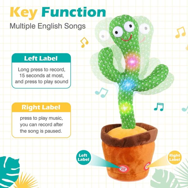 Close-up of a dancing cactus toy swaying to music."