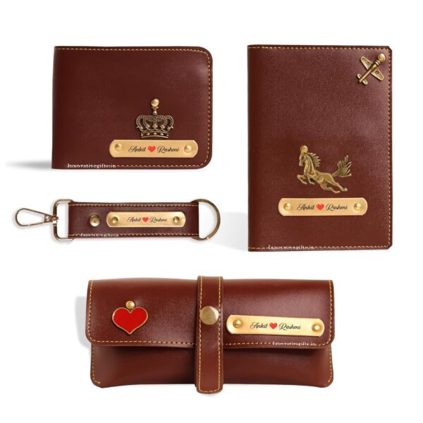 Men’s Customized Leather Gift Set – Wallet, Keychain & More