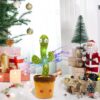 "Dancing cactus toy with LED lights and music in action."