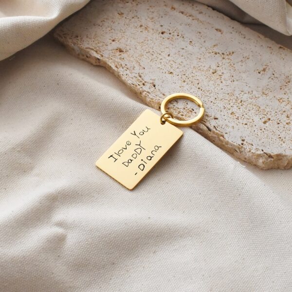 "Personalized laser-engraved keychains for birthdays and anniversaries."