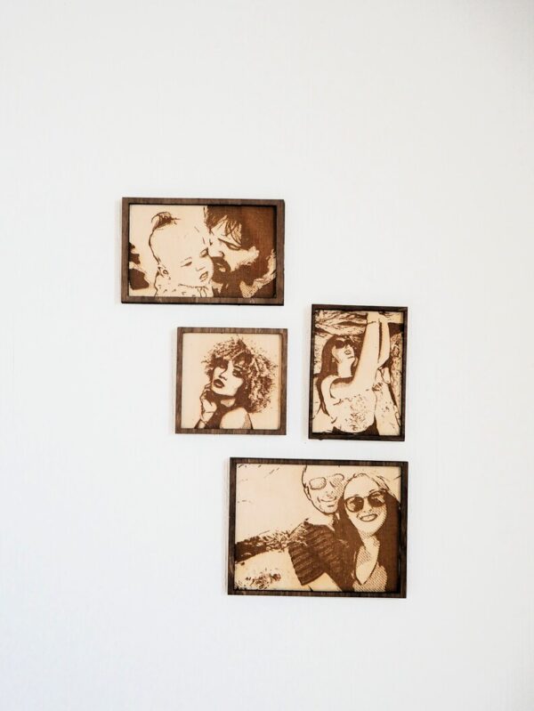 Personalized Laser Engraved Photo on MDF Board (A4) | Classic Matte Black Frame