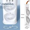 Double Head Mist Cooling Fan | Remote Control Mini Air Cooler | LED Light Spray Fan