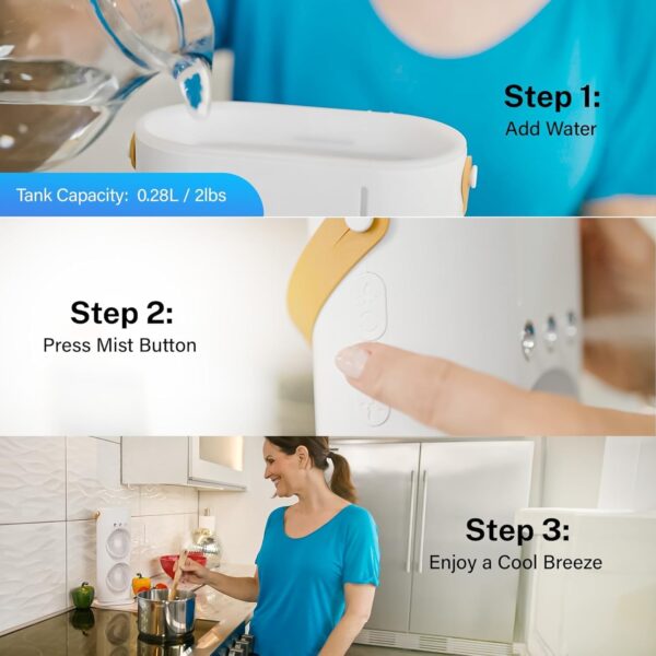 Double Head Mist Cooling Fan | Remote Control Mini Air Cooler | LED Light Spray Fan
