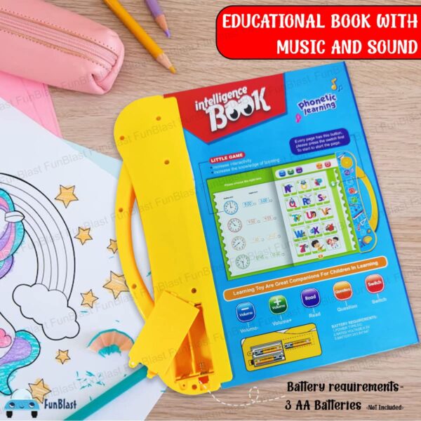 FunBlast Musical Phonetic Learning Book for Kids | Interactive Intelligence Book for Children