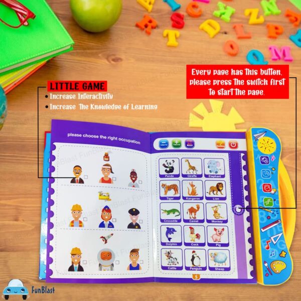 FunBlast Musical Phonetic Learning Book for Kids | Interactive Intelligence Book for Children