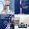 Mini Portable Fan with Rechargeable USB, High-Speed Handheld Desk Fan with Base, Lightweight for Travel & Home Use