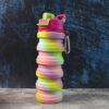 Collapsible Silicone Water Bottle – 600ML Leakproof & Portable - Image 2