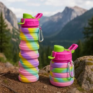 Collapsible Silicone Water Bottle – 600ML Leakproof & Portable