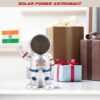 Solar-powered astronaut ornament with Indian flag waving hand Patriotic astronaut figurine for desk or car decor