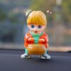 "Creative Solar Powered Drummer Car Air Freshener for Dashboard Aromatherapy"