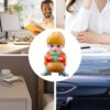 "Creative Solar Powered Drummer Car Air Freshener for Dashboard Aromatherapy"