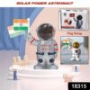 Solar-powered astronaut ornament with Indian flag waving hand Patriotic astronaut figurine for desk or car decor