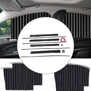 4-piece car window curtain sunshade with hooks and tapes for privacy and UV protection
