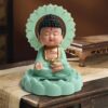Plastic Solar Powered Buddha Statue with Moving Head - Mix Color