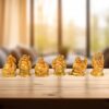 Golden Laughing Buddha Set of 6 Statues for Wealth and Happiness Decor