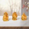 Golden Laughing Buddha Set of 6 Statues for Wealth and Happiness Decor