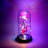 "LED decorative rose light with butterfly inside transparent dome"
