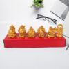 Golden Laughing Buddha Set of 6 Statues for Wealth and Happiness Decor