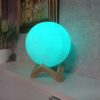 "Blue Moon Night Lamp with Plastic Stand - 15x12 cm"