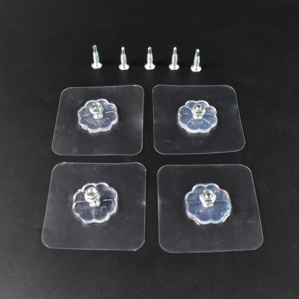 Self Adhesive Screw Type Wall Hooks – 4 Pcs