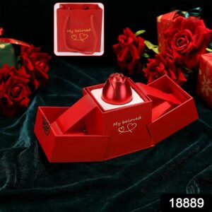 Rose Jewellery Box Gift with Eternal Rose for Women – Ring & Necklace Holder