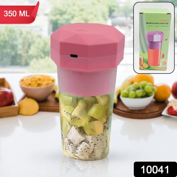 Portable USB Juicer Cup with 6 Blades, Rechargeable Blender Bottle 350ML