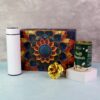 Effete Kulfi Almonds Gift Hamper with Golden Rose & Decorative Bottle – 3 Pc Luxury Gift Set