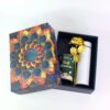 Effete Kulfi Almonds Gift Hamper with Golden Rose & Decorative Bottle – 3 Pc Luxury Gift Set