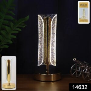 Luxury Tall Cylindrical Crystal Table Lamp with LED Decorative Design
