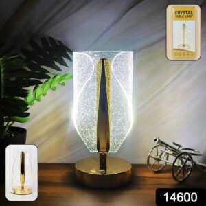 Luxury Crystal Table Lamp with USB Charging for Bedroom & Living Room Décor