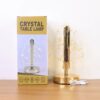 Premium Golden Crystal Leaf-Shaped LED Table Lamp with Golden Base