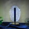 Elegant Feather Shape Crystal Table Lamp with LED Decorative Design