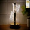 Luxury Crystal LED Double Shade Table Lamp with Elegant Decorative Design