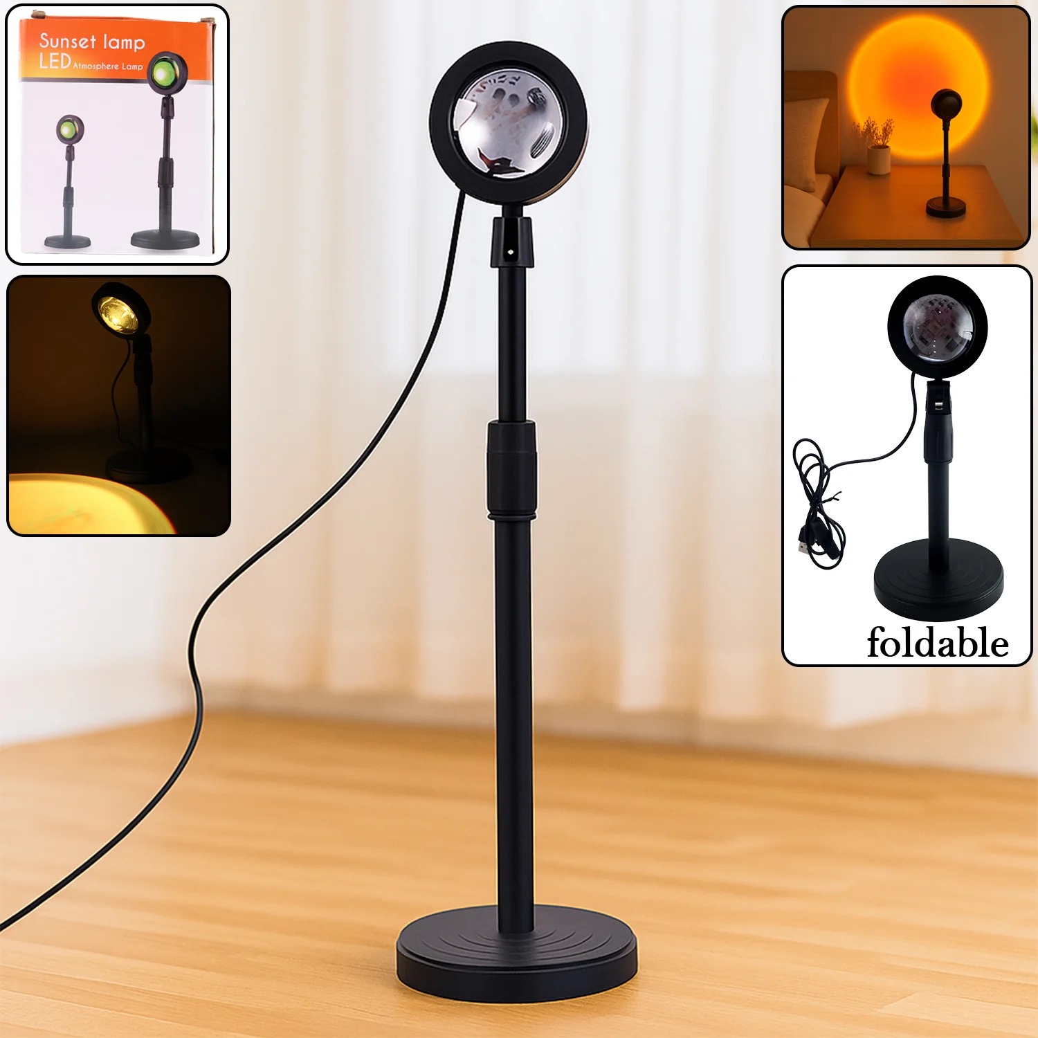 Multi Colors Sunset Lamp – LED Sunset Projection Night Lights for Room Décor
