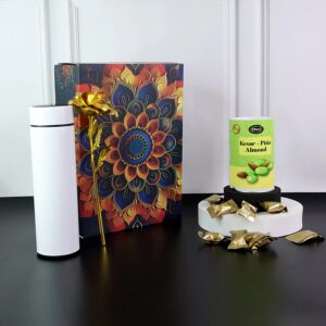 19708 Kesar Pista Bottle Rose Box – Premium Dry Fruit & Gift Hamper