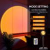 Multi Colors Sunset Lamp – LED Sunset Projection Night Lights for Room Décor