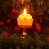 Premium Lotus Shaped LED Flameless Candle with Decorative Holder