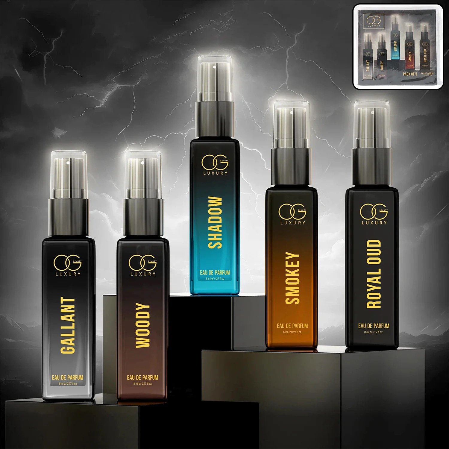 OG Beauty Luxury Perfume Combo Pack – 8ML × 5 Pc Premium Fragrances